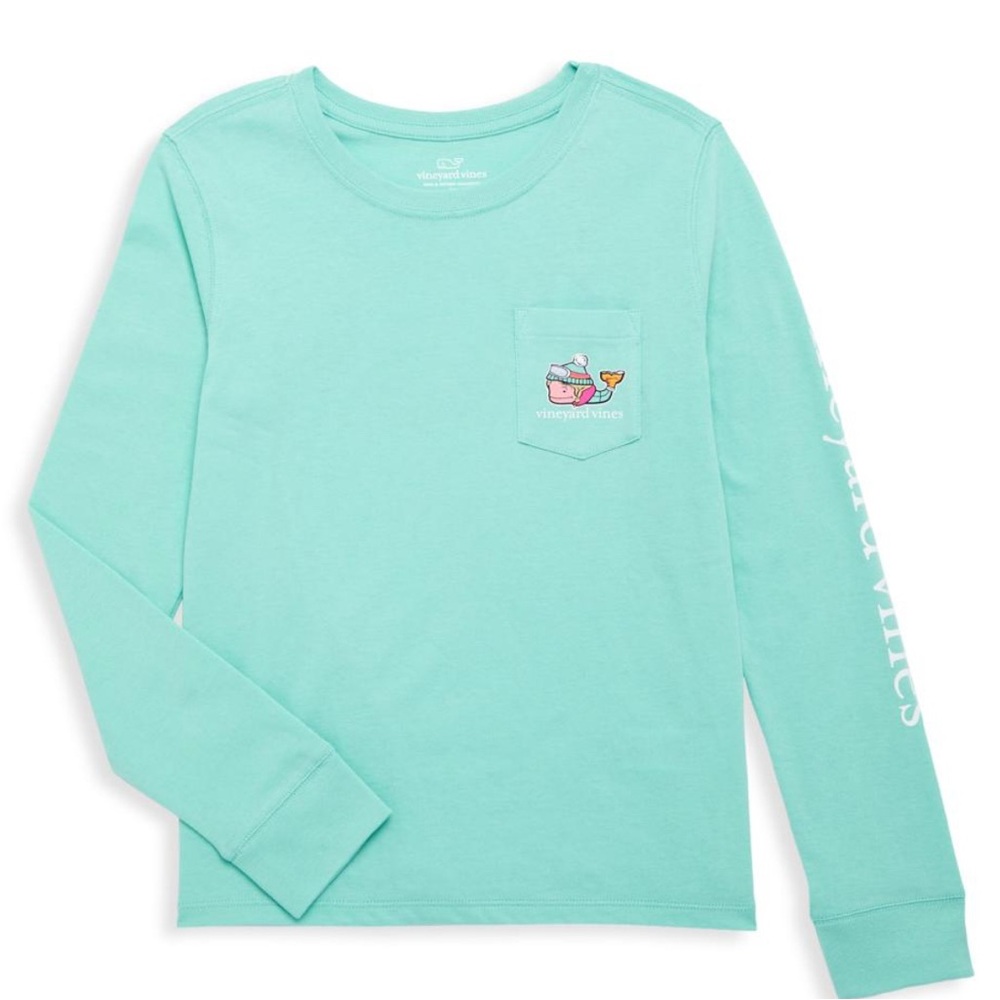 Vineyard Vines Kids' Teal Long Sleeve Tee